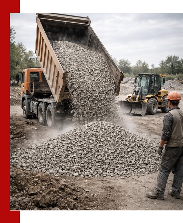 Доставка щебня в Великом Новгороде крупными и мелкими фракциями