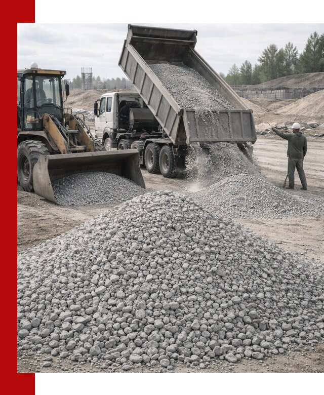 Доставка известнякового щебня фр. 5–20 в Великом Новгороде