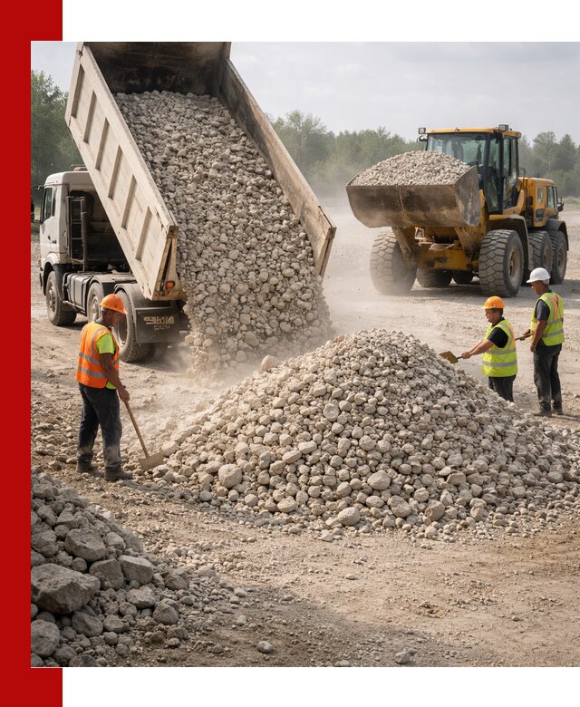 Доставка известнякового щебня фр. 40-70 в Великом Новгороде