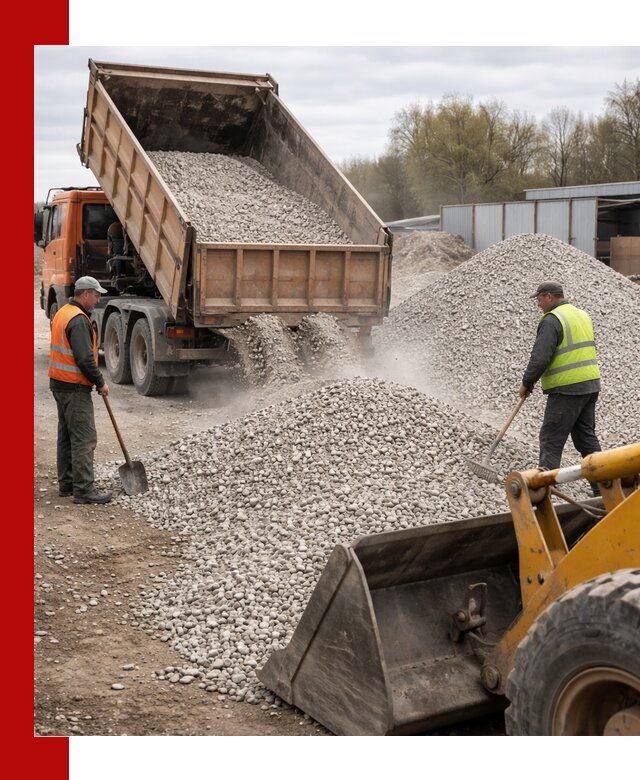 Доломитовый щебень фракции 5-20 с доставкой в Великом Новгороде