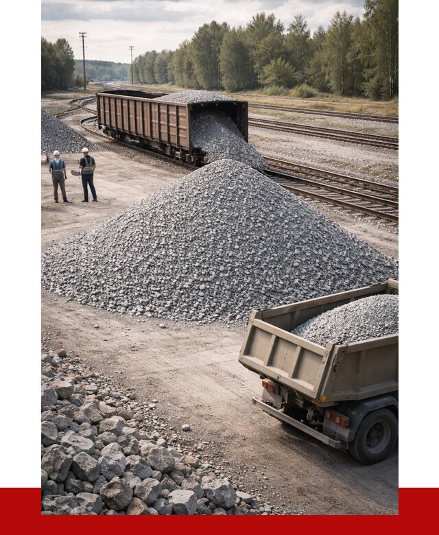 Железнодорожный щебень 20-60 в Великом Новгороде от 1739 р. | ПРОНЕРУДВлк