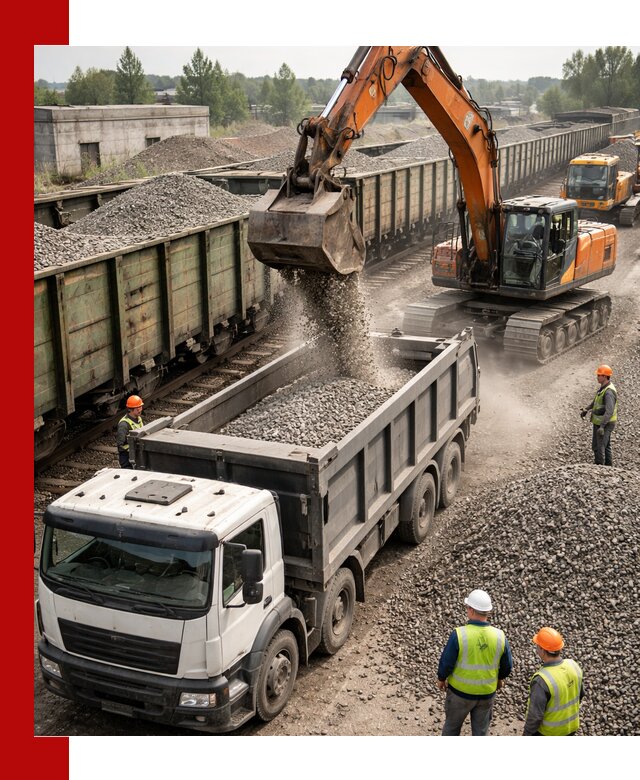 Железнодорожный щебень фракция 25–60 для поставок в Великом Новгороде