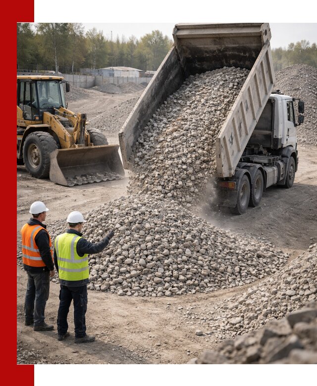 Вторичный щебень фракция 40–70 доставка в Великом Новгороде
