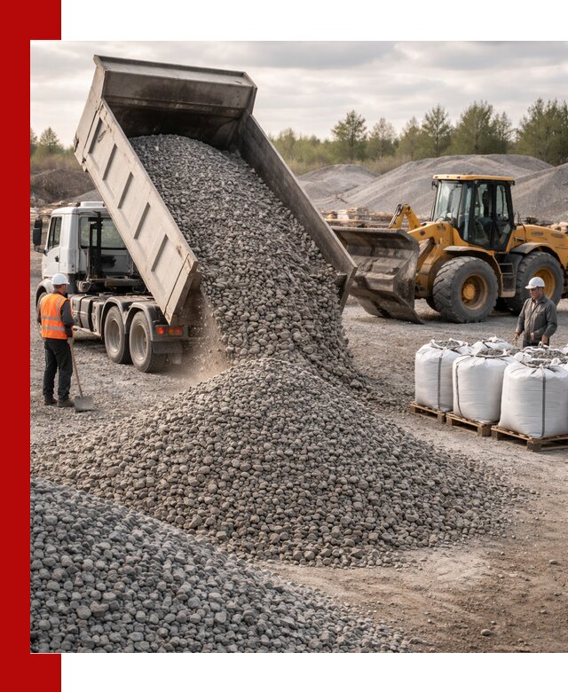 Бетонный щебень фракция 5–20 с доставкой в Великом Новгороде