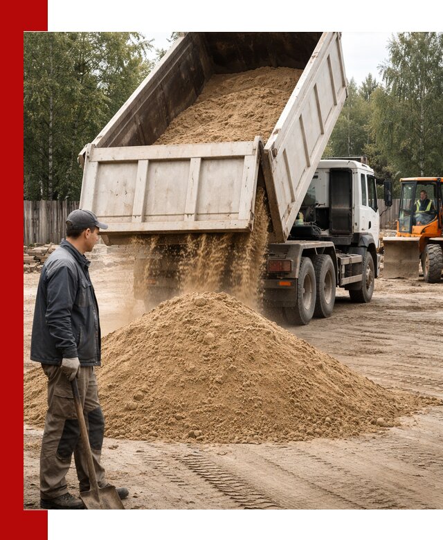 Доставка и продажа песка с разгрузкой в Великом Новгороде