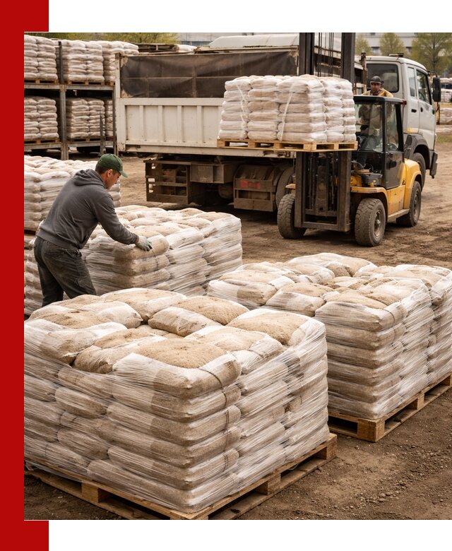 Карьерный песок в мешках с доставкой в Великом Новгороде