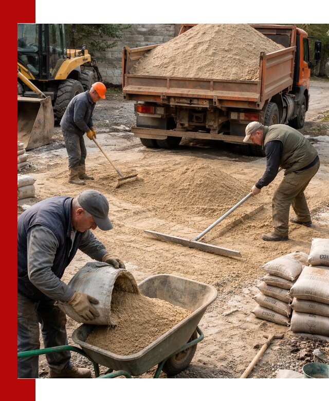 Поставка песка для стяжки в Великом Новгороде с быстрой доставкой
