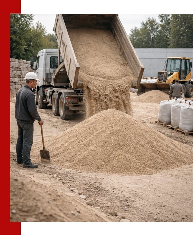 Кварцевый песок фракция 0–3 мм с доставкой в Великом Новгороде