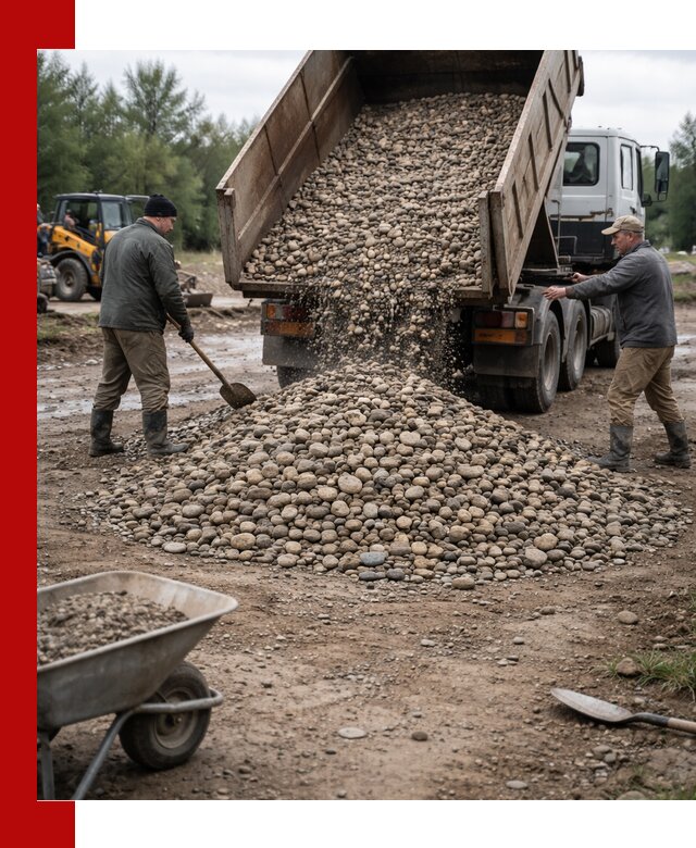 Доставка гальки речной оптом и в розницу в Великом Новгороде