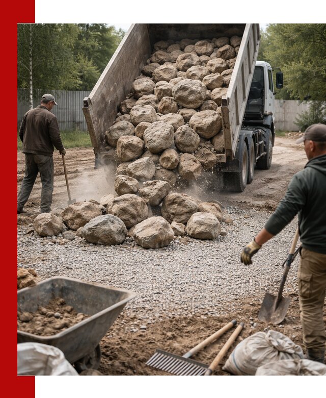 Доставка и укладка булыжника в Великом Новгороде