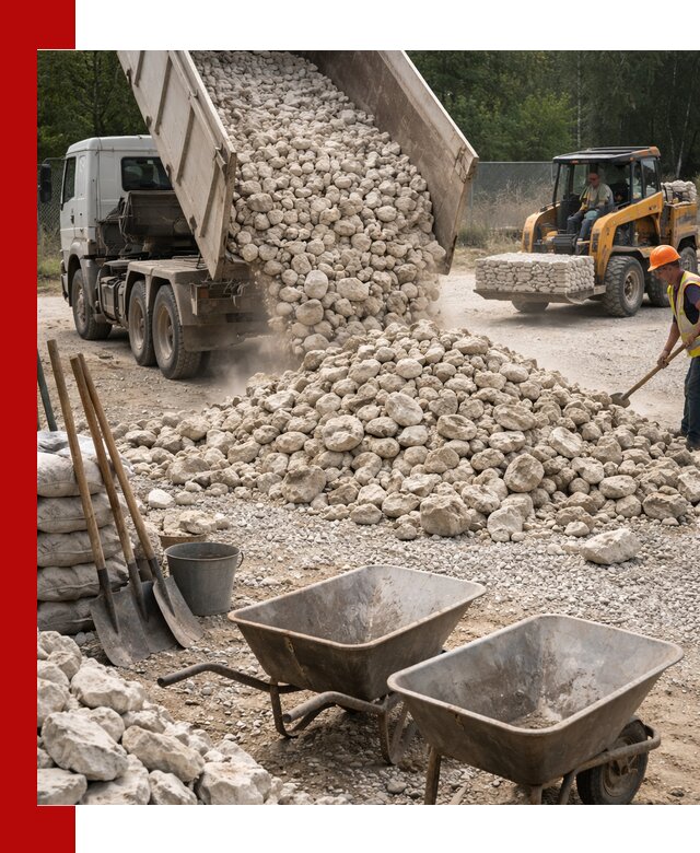 Доставка и продажа бутового известнякового камня в Великом Новгороде