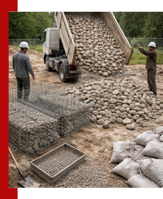 Камень для габионов фракция 70–151 в Великом Новгороде