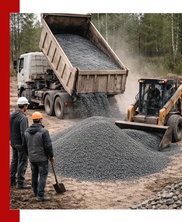 Гранитный отсев 0-5 с доставкой и разгрузкой в Великом Новгороде