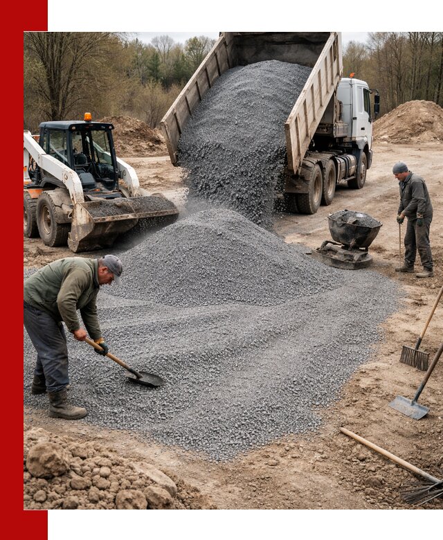 Отсев для подсыпки в Великом Новгороде — доставка и подсыпка на участок