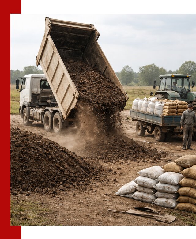 Доставка грунта и удобрений оптом в Великом Новгороде для сельхоз и строительства
