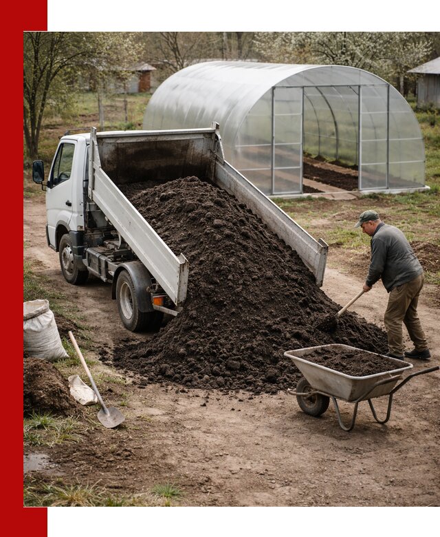 Чернозем для теплицы с доставкой в Великом Новгороде