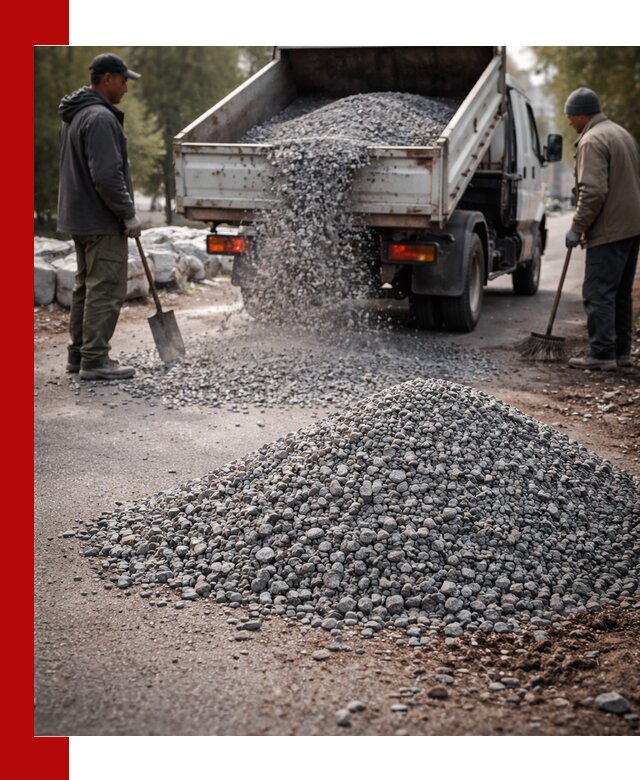 Гранитная крошка для посыпки дорог и тротуаров в Великом Новгороде