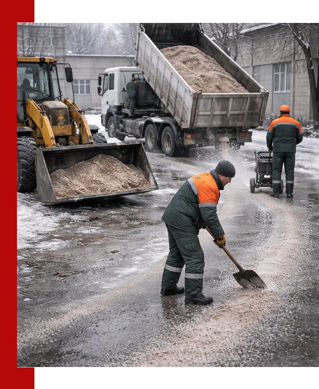 Реагент против гололеда с доставкой и нанесением в Великом Новгороде