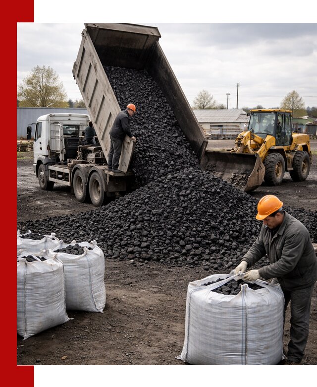 Доставка каменного угля в Великом Новгороде оптом и в розницу