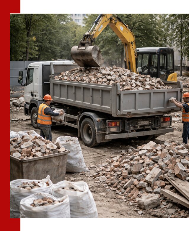 Вывоз строительного мусора в Великом Новгороде с самосвалами и контейнерами