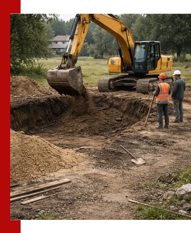 Рытье котлована под фундамент в Великом Новгороде (быстро и недорого)