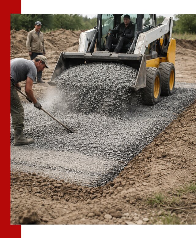 Устройство щебеночной подушки в Великом Новгороде для дорог и фундаментов